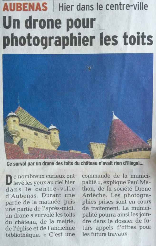 Article Le Dauphine Libere 6 Novembre 2015 Chateau Daubenas Inspection Des Toitures Par Drone
