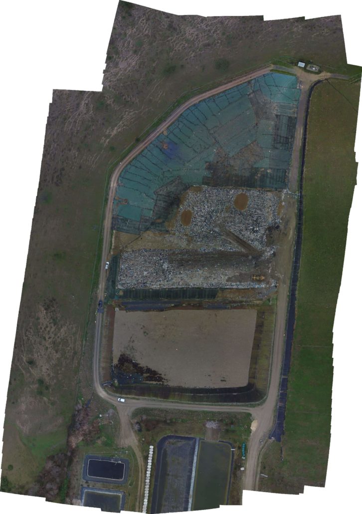 orthophoto centre d'enfouissement de déchets topographie par drone