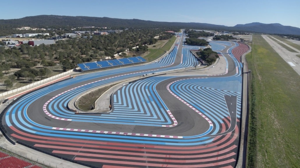 Prise De Vue Aérienne Drone Castellet Télépilote Tracking F1 | drone automobile | Vue drone du virage de l'Hotel, virage du camp, virage de la Sainte Beaume