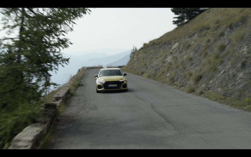 drone operator near Nice at Col de Turini for car tracking