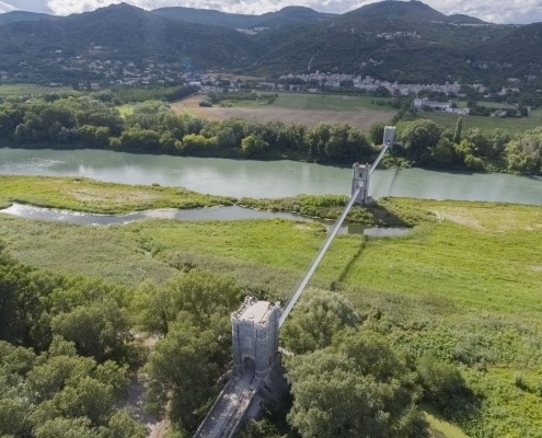 Video Par Drone Photo Aerienne Drone Ardeche Passerelle De Rochemaure Photo Par Drone En Ardeche