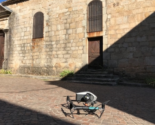 Inspection de toiture église par drone