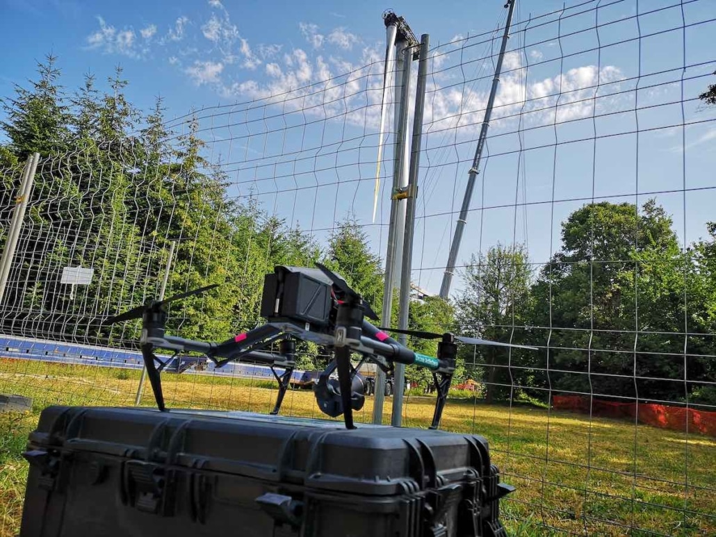 vidéo par drone de démontage d'une éolienne