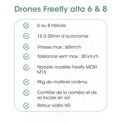 Fiches Techniques drone cinéma | Freefly Alta 8 Pro | quel drone choisir pour porter une camera red ?