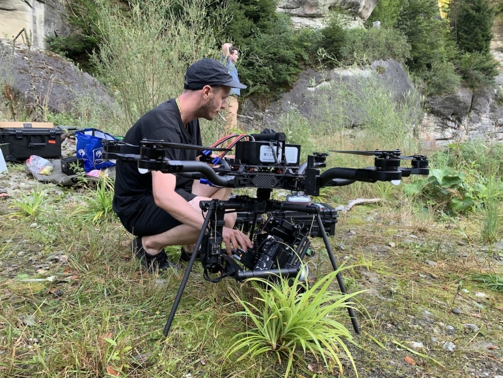 télépilote freefly barrage de rossens : droniste inspire 2 lac de la gruyère