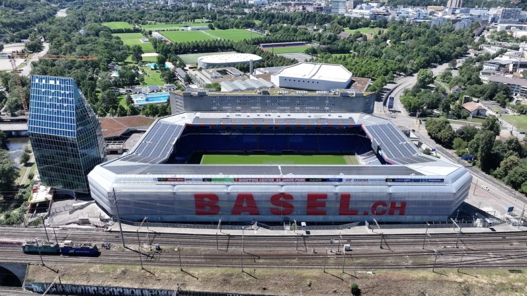 aerial video in Switzerland Basel stadium