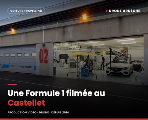 Une Formule 1 filmée en voiture travelling au circuit Paul Ricard
